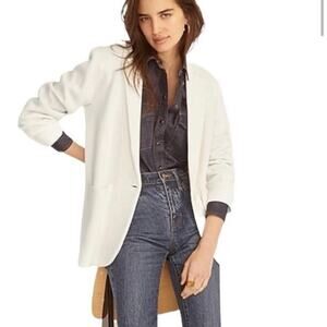 J. Crew‎ Cecile Relaxed sweater-blazer Ivory Merino Wool Blend Size XS BF013 NWT